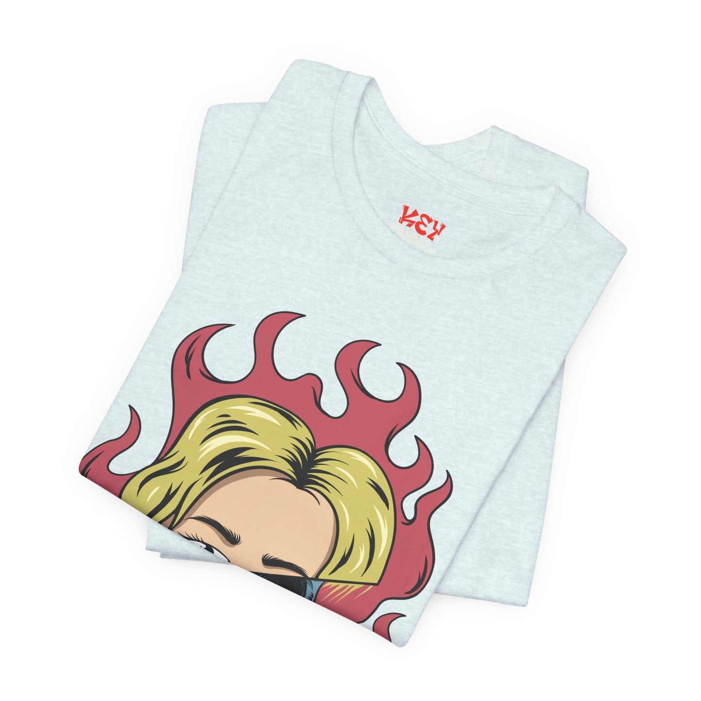 Bad Girl Pop Art Tee — Retro Flaming Blonde Graphic T-Shirt