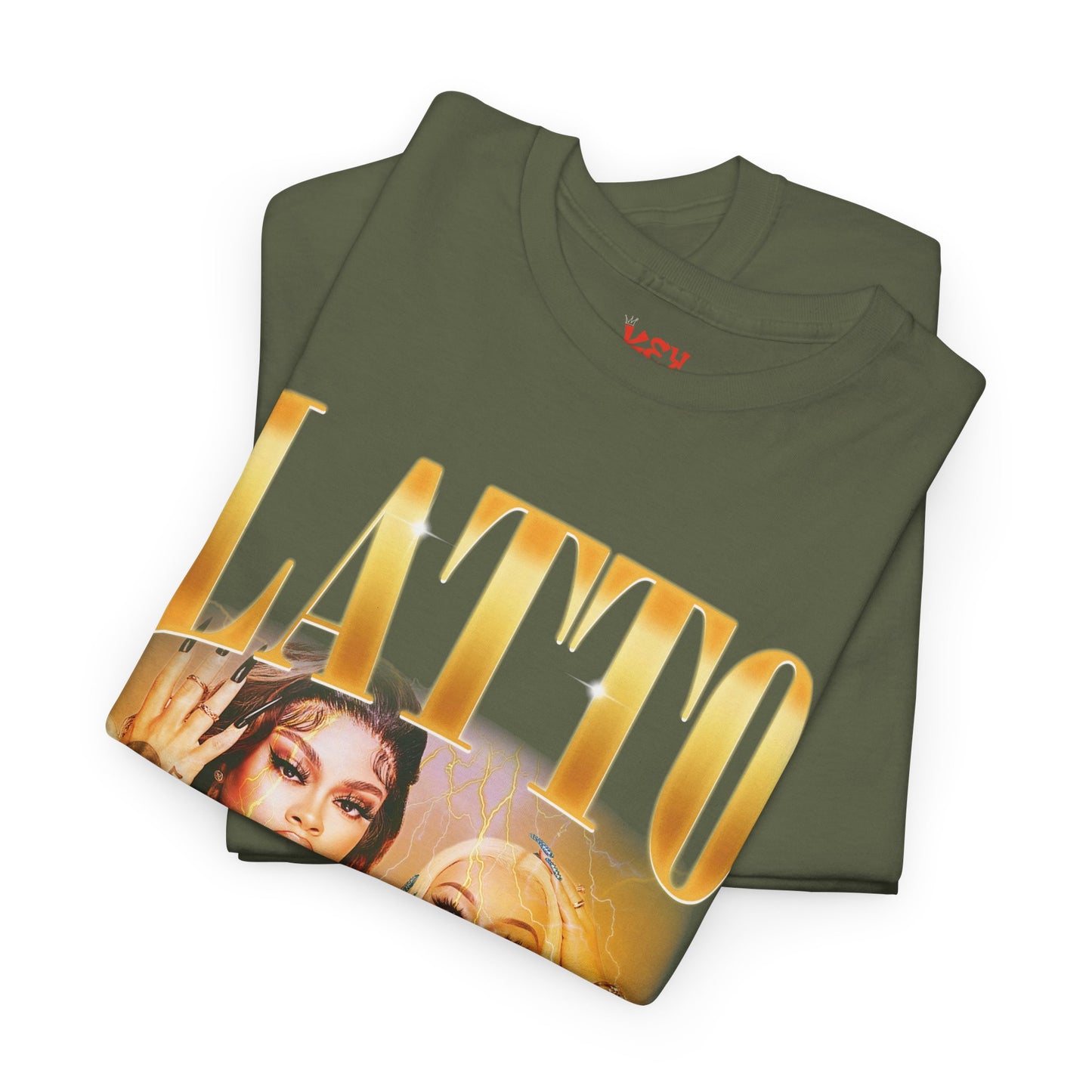 Latto Graphic Tee — 'LATTO' Gold Portrait Band T-Shirt