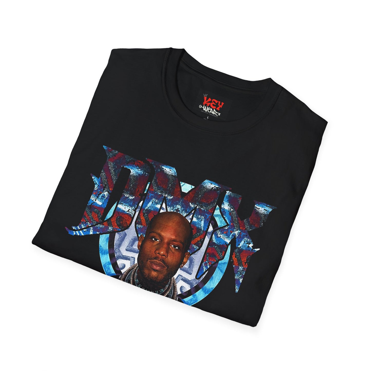DMX Graphic Tee — Bold Portrait & Tribal Shield Design