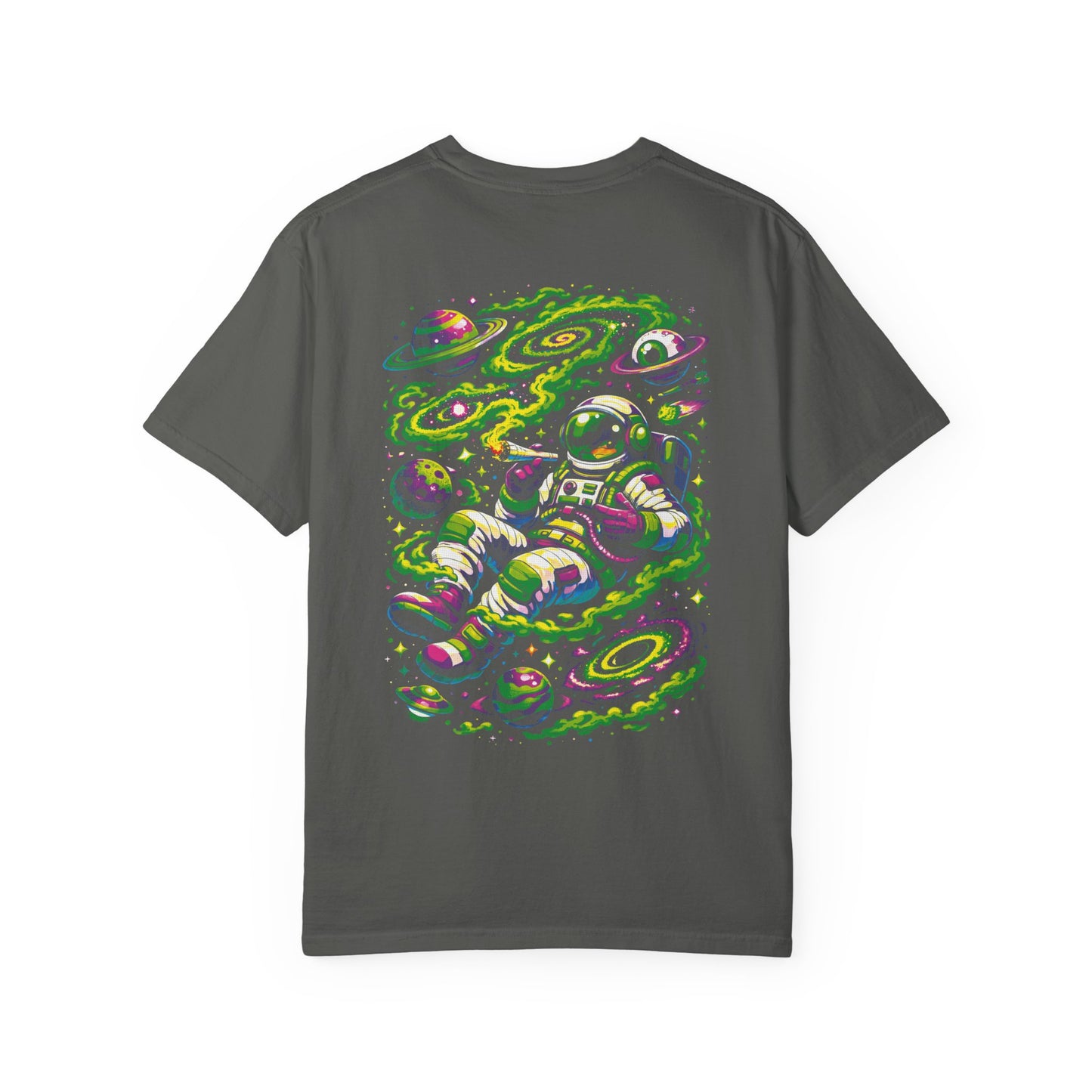 Astronaut Space Vibes T-Shirt — Neon Cosmic Graphic Tee