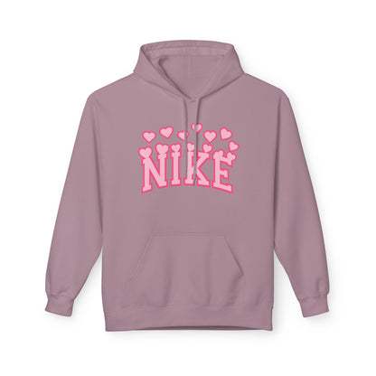 Pink Heart 'Nike' Hoodie — Cute Retro Logo Pullover