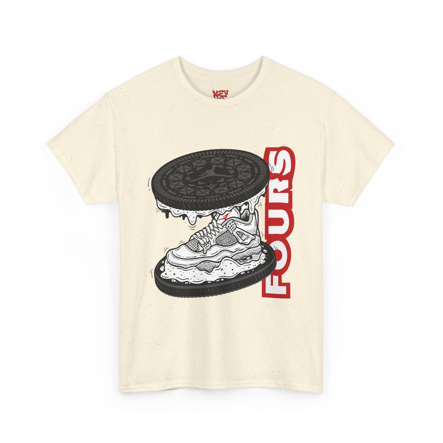 KeyWear Graphic Tee — Oreo Sneaker Sandwich Design ("FOURS")