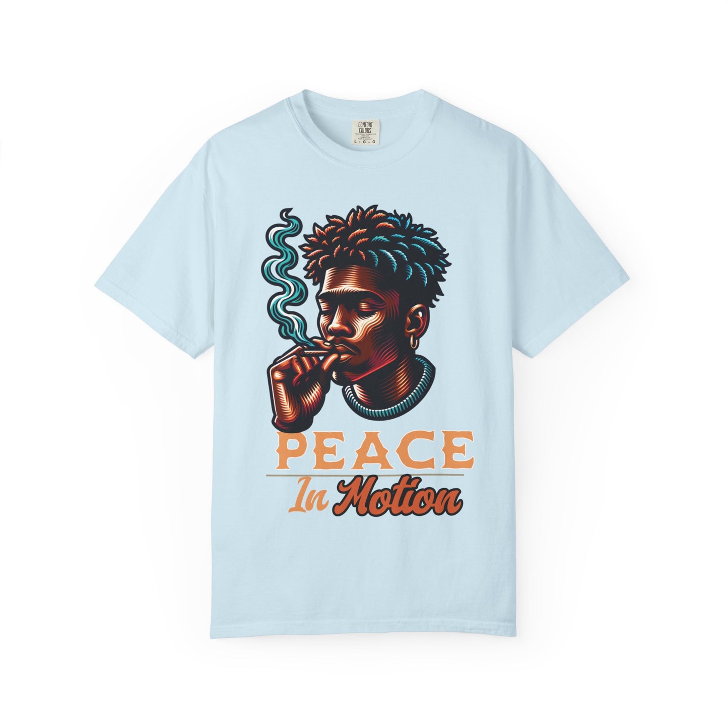 Peace In Motion T‑Shirt — Retro Smoking Portrait Graphic Tee