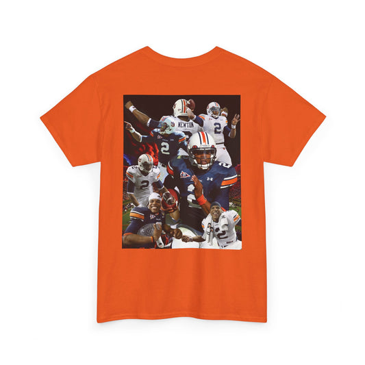 Cam Newton #2 Auburn Sports Tee, Unisex Cotton T-Shirt for Game Day, Fan Apparel, Gift for Sports Lovers, Unique Graphic Tee, Casual Wear