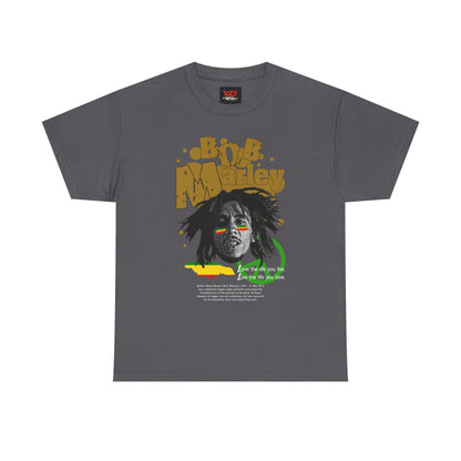 Bob Unisex Heavy Cotton Tee, Vintage Music Shirt, Reggae Lover Gift, Music Festival Apparel, Rasta Style T-Shirt