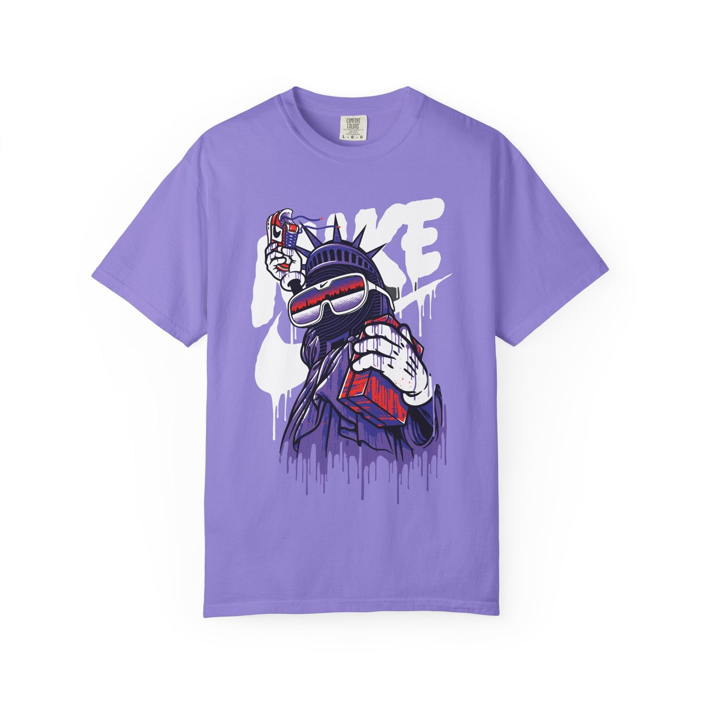 Retro Graffiti Statue of Liberty Illustration (’Like’ Spray Can)