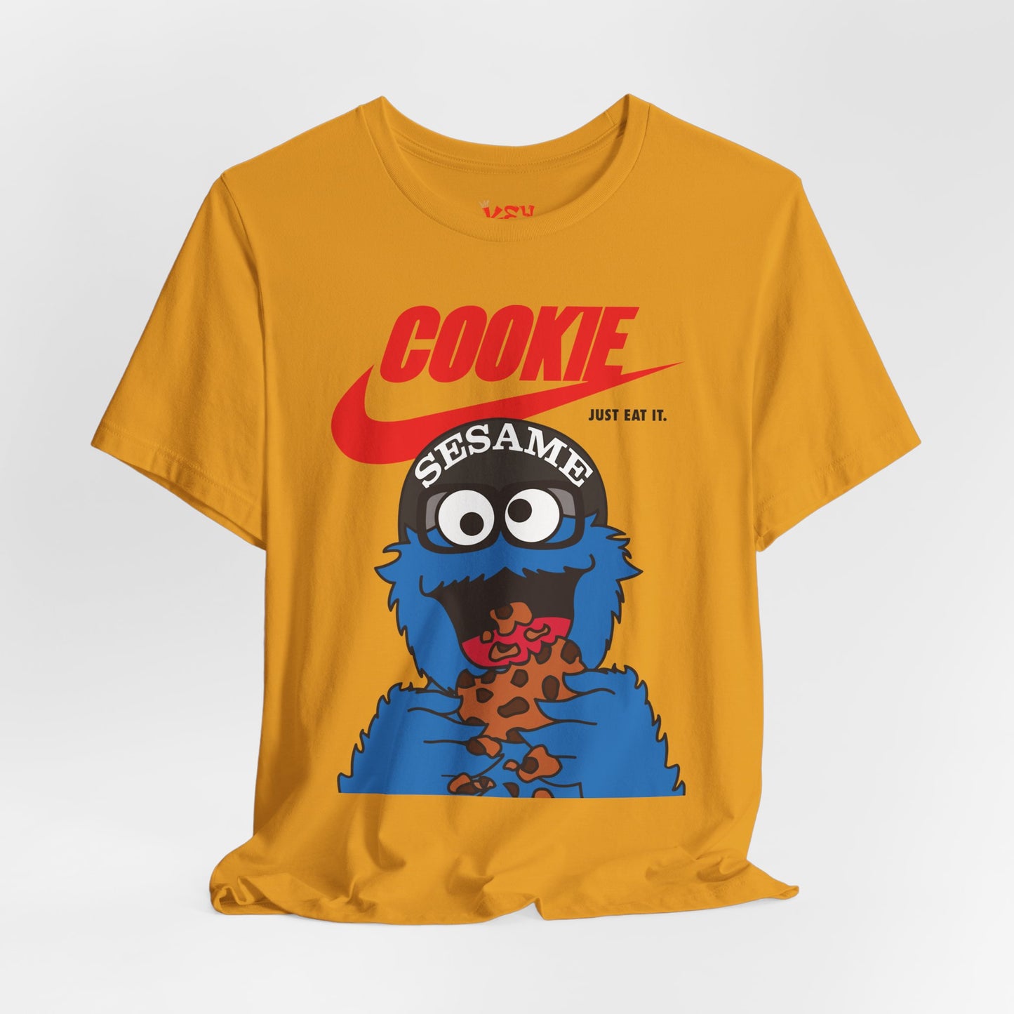Cookie Monster Graphic Tee — "Cookie" Logo & Bite-Ready Sesame Design