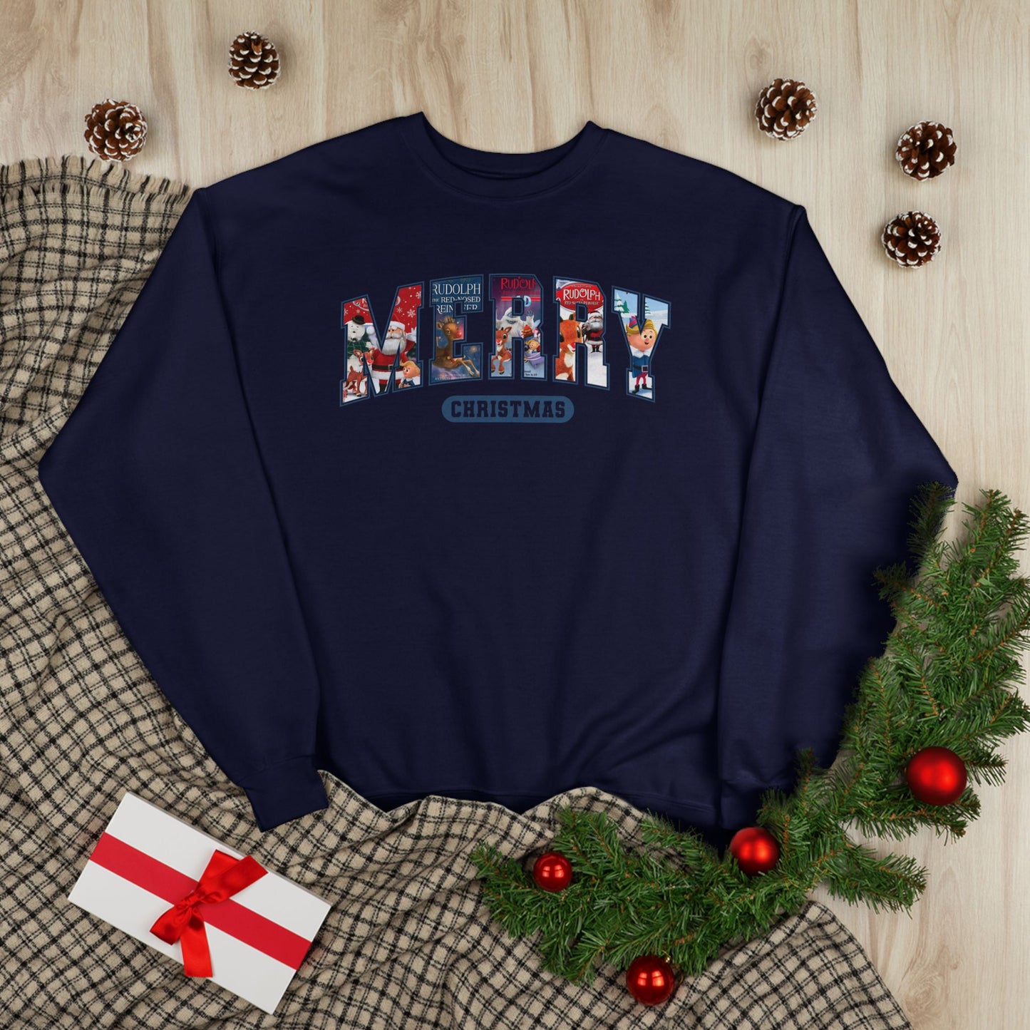 Merry Christmas Crewneck Sweatshirt — Festive Holiday Graphic Pullover