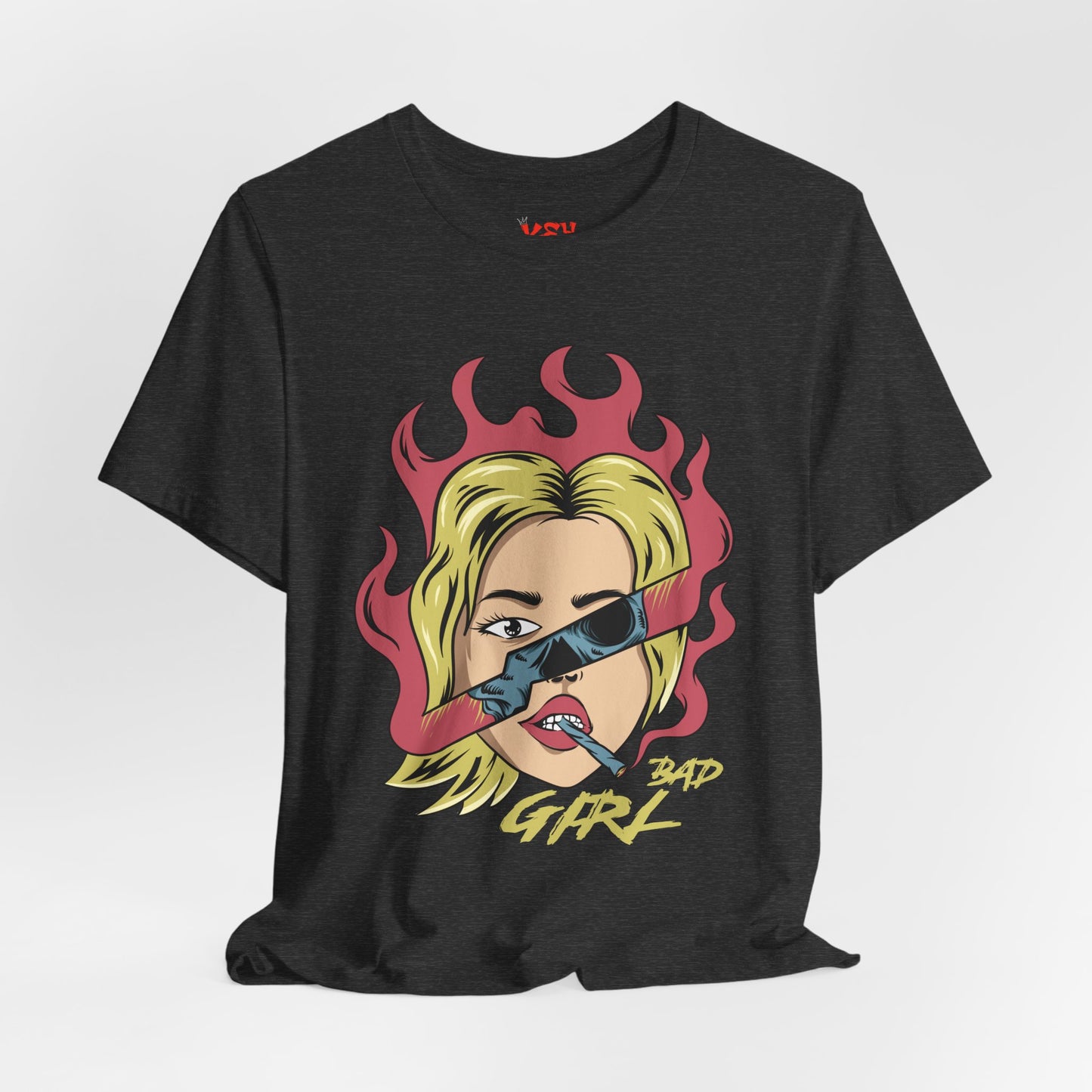 Bad Girl Pop Art Tee — Retro Flaming Blonde Graphic T-Shirt