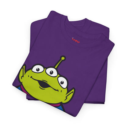 Pizza Planet Alien Graphic Tee — Retro Cartoon Pizza Logo T-Shirt