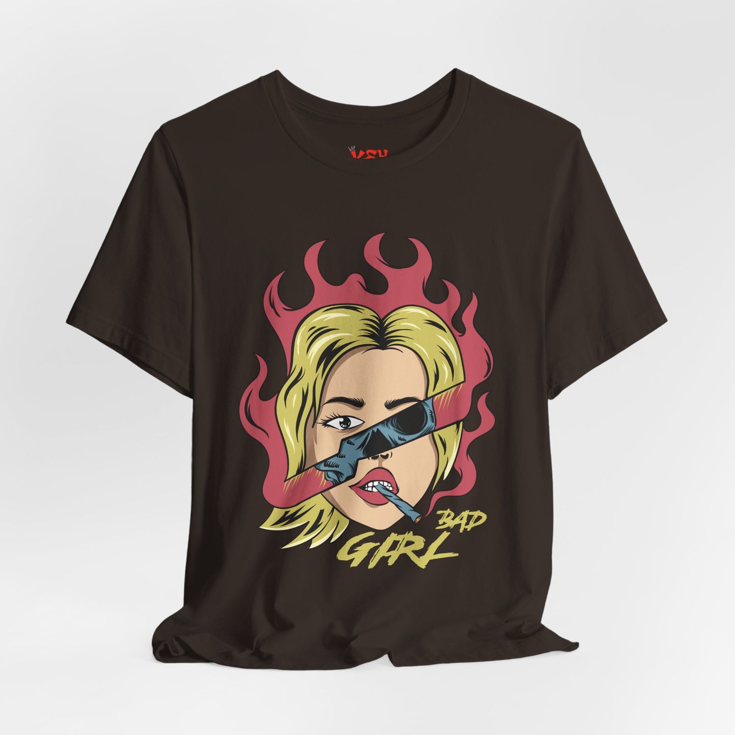 Bad Girl Pop Art Tee — Retro Flaming Blonde Graphic T-Shirt
