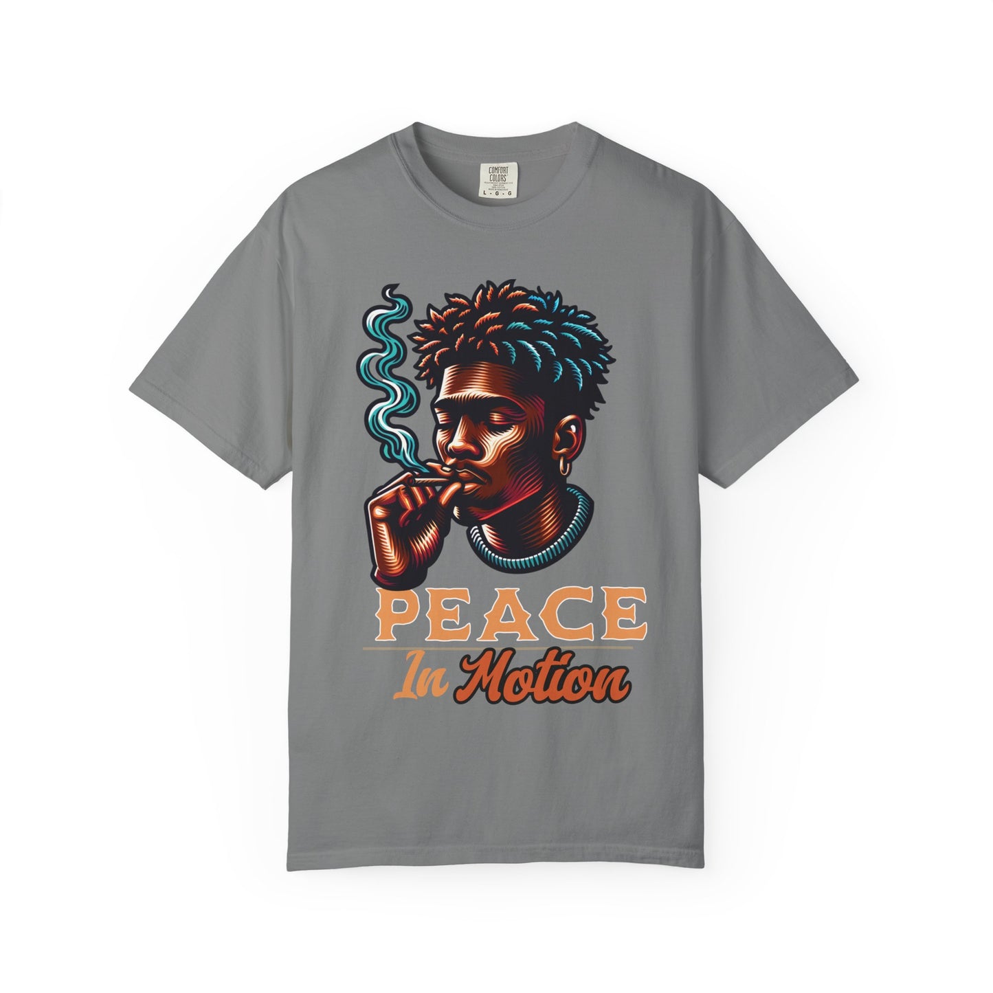 Peace In Motion T‑Shirt — Retro Smoking Portrait Graphic Tee