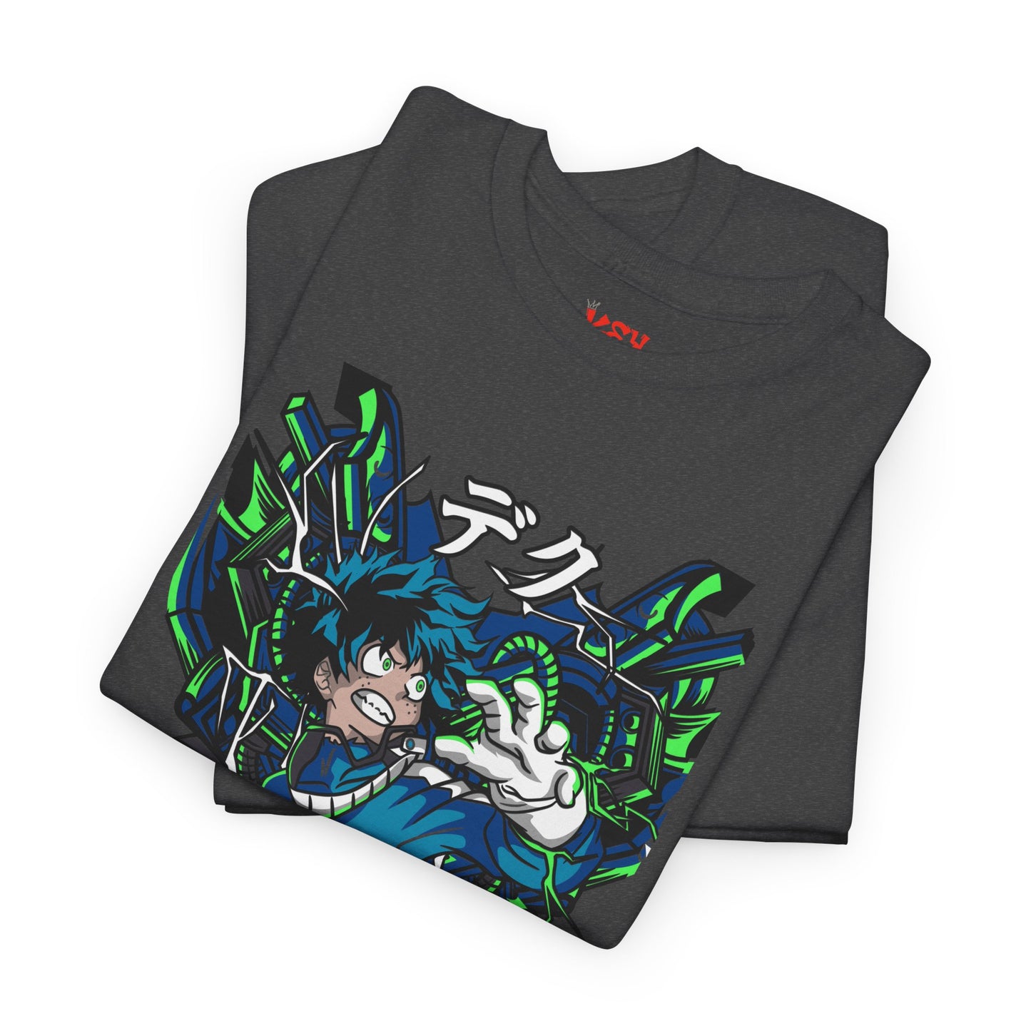Deku Anime Mecha Pilot T-Shirt — Neon Japanese Text Design