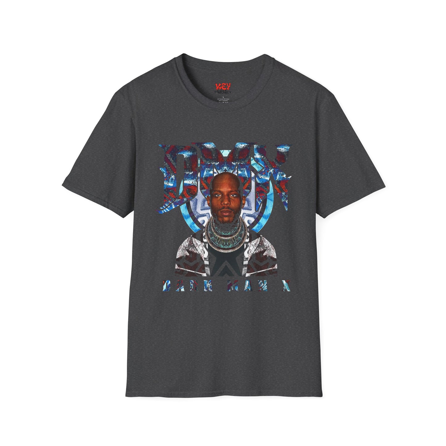 DMX Graphic Tee — Bold Portrait & Tribal Shield Design