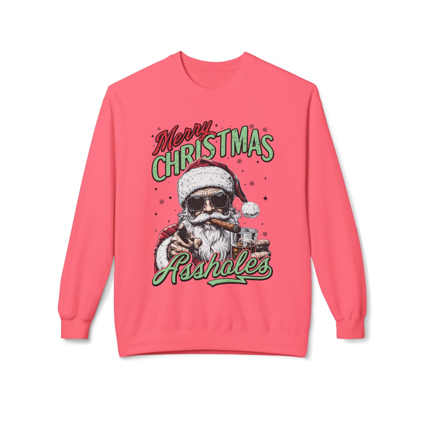 Merry Christmas A**holes Sweatshirt - Edgy Santa Holiday Crewneck
