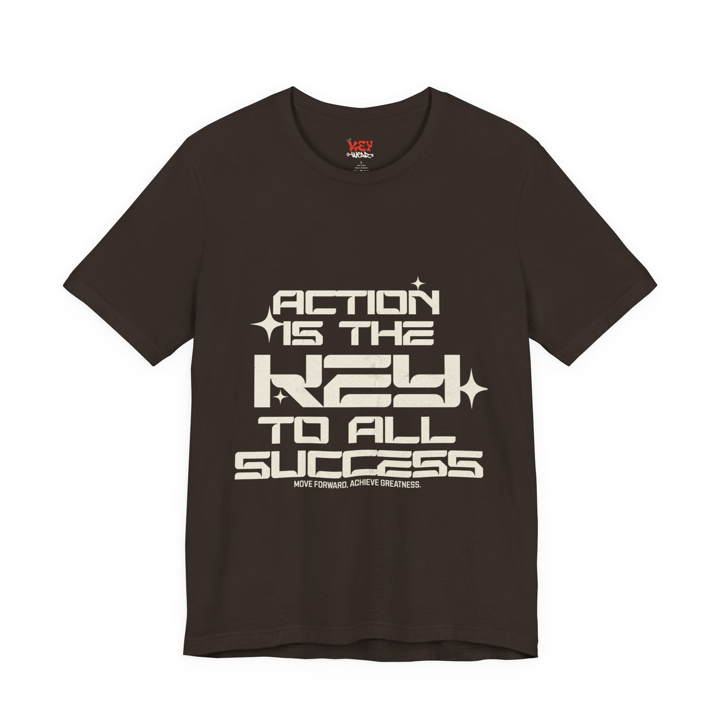 Motivational Unisex Tee: 'Action is the Key to All Success'