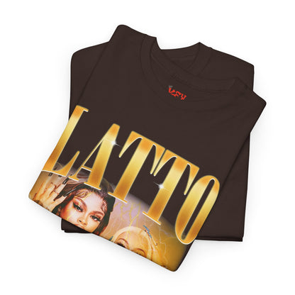 Latto Graphic Tee — 'LATTO' Gold Portrait Band T-Shirt