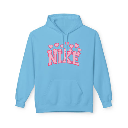 Pink Heart 'Nike' Hoodie — Cute Retro Logo Pullover