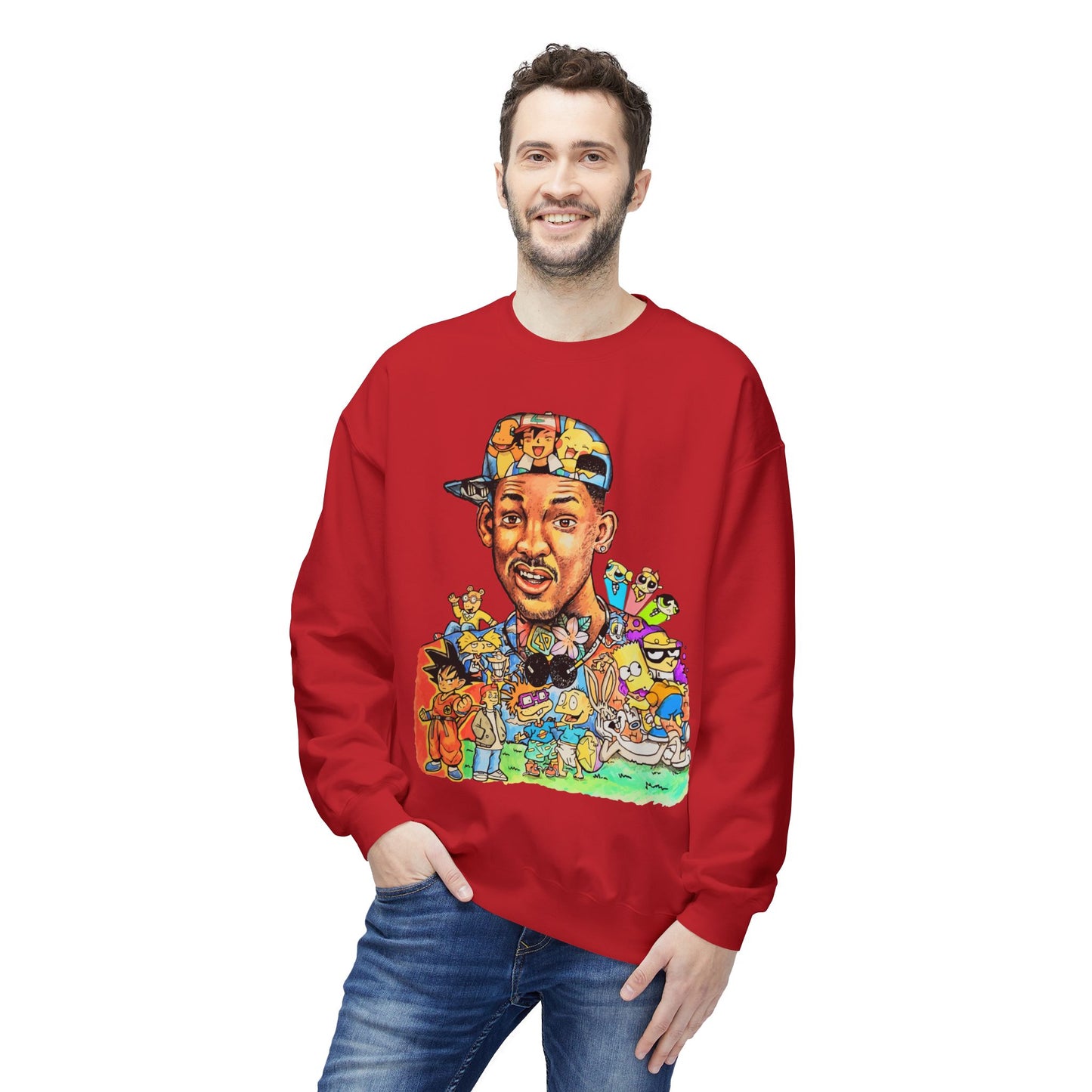 Retro ’90s Cartoon Portrait Crewneck Sweatshirt
