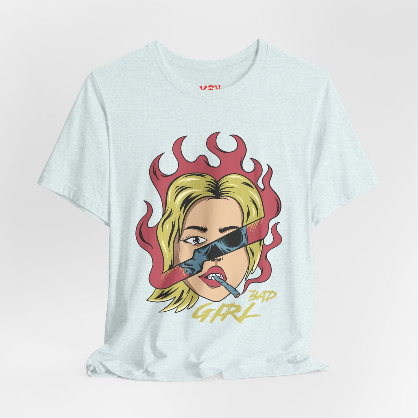 Bad Girl Pop Art Tee — Retro Flaming Blonde Graphic T-Shirt