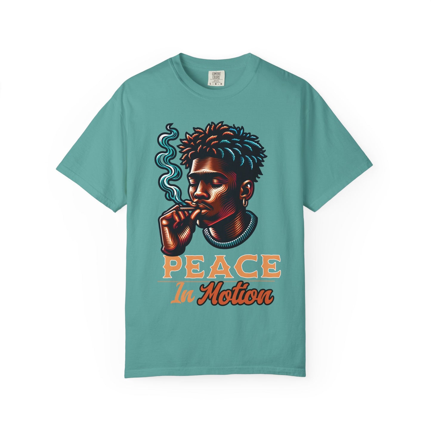 Peace In Motion T‑Shirt — Retro Smoking Portrait Graphic Tee