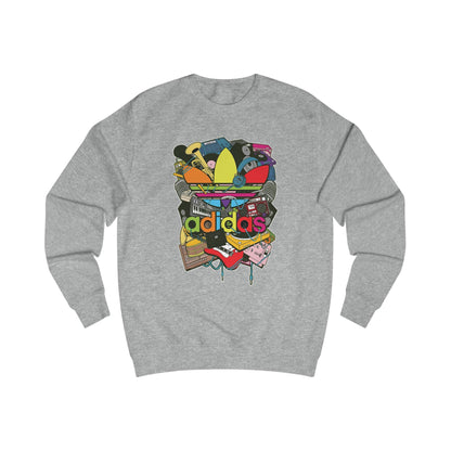 Graphic Sweatshirt — Colorful Retro Collage Logo