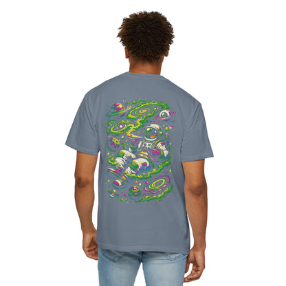 Astronaut Space Vibes T-Shirt — Neon Cosmic Graphic Tee