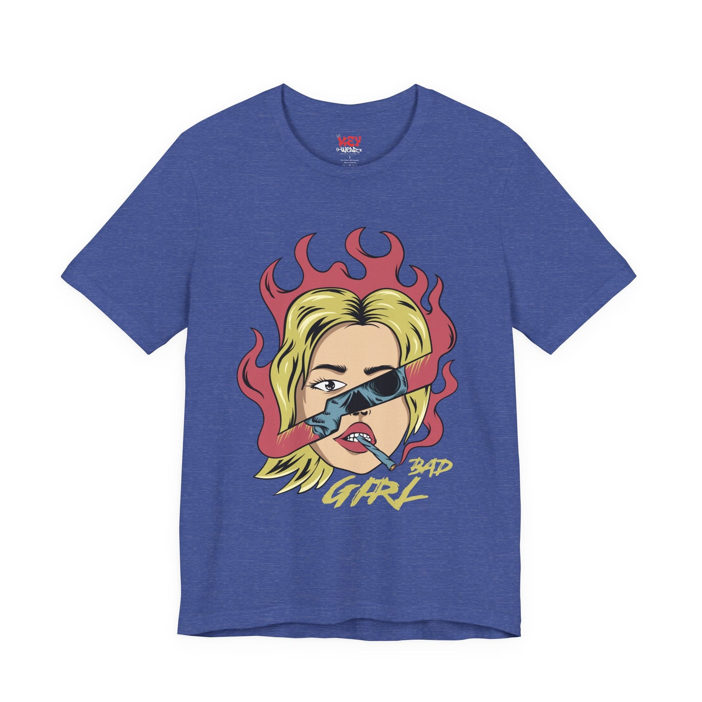 Bad Girl Pop Art Tee — Retro Flaming Blonde Graphic T-Shirt
