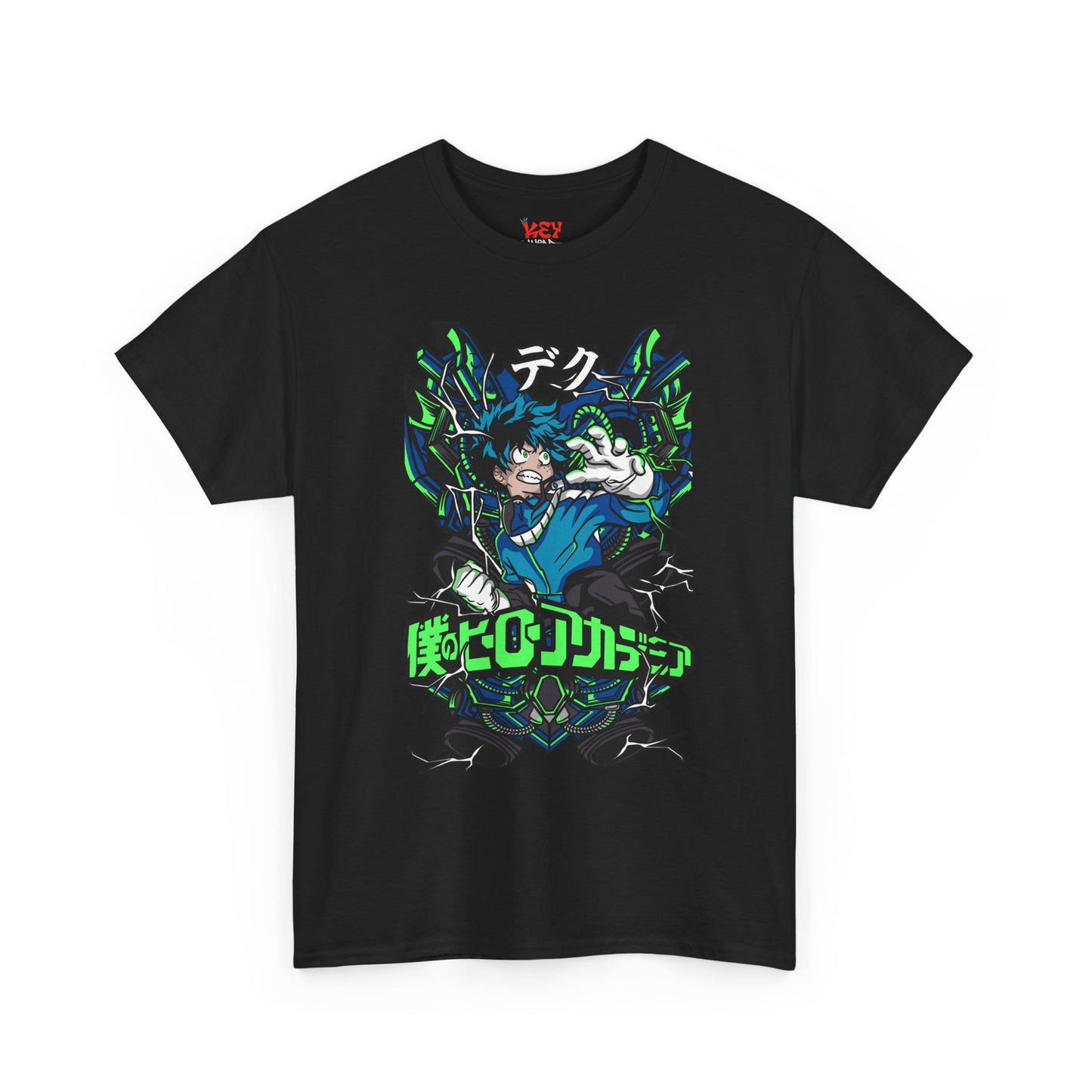 Deku Anime Mecha Pilot T-Shirt — Neon Japanese Text Design