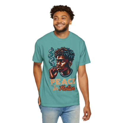 Peace In Motion T‑Shirt — Retro Smoking Portrait Graphic Tee