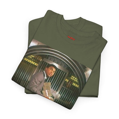 Ali Money Vault Graphic Tee — Vintage Heist Money Pile T-Shirt