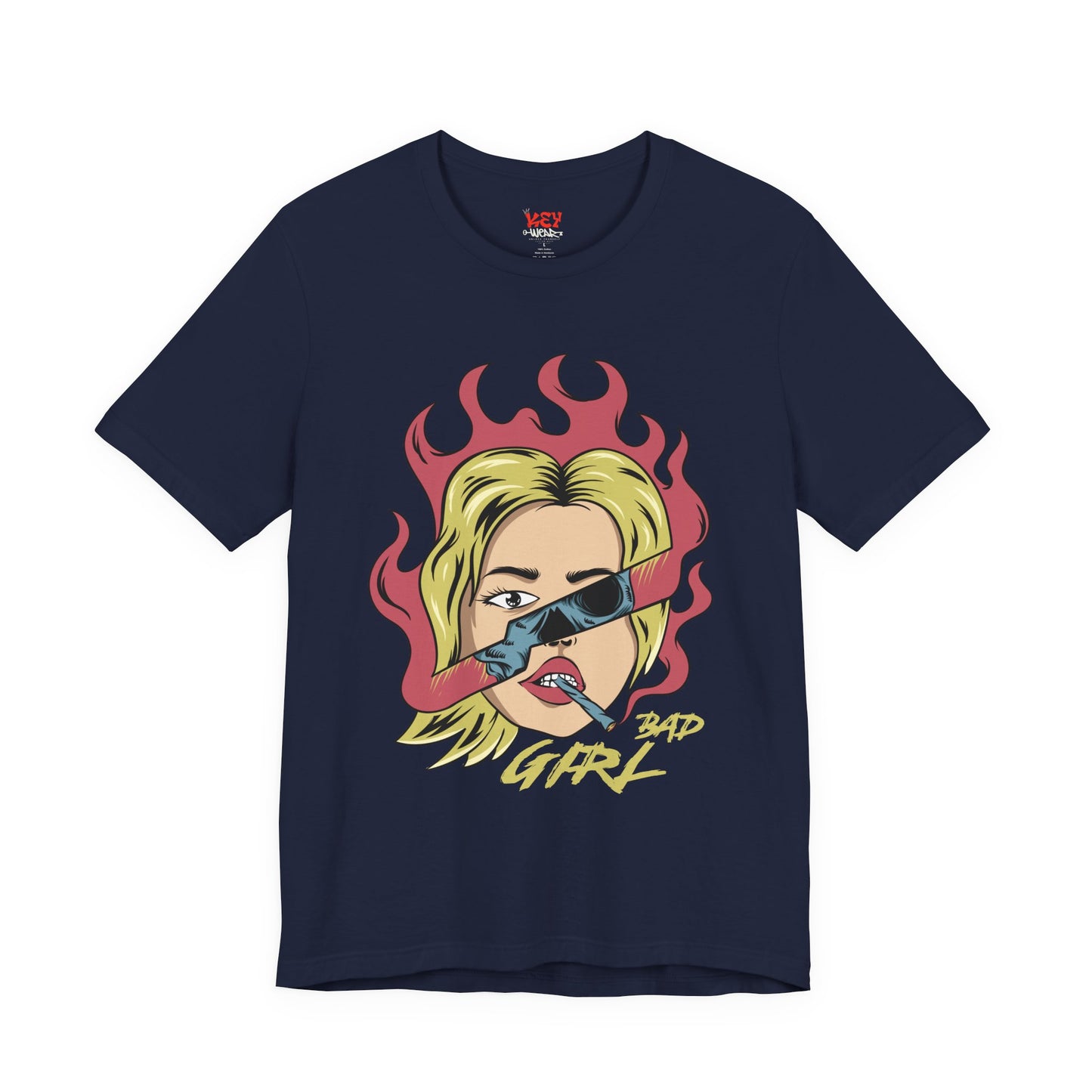 Bad Girl Pop Art Tee — Retro Flaming Blonde Graphic T-Shirt