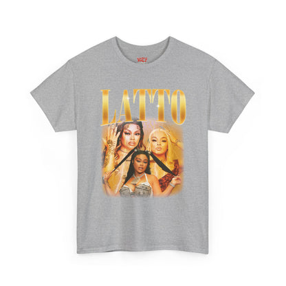 Latto Graphic Tee — 'LATTO' Gold Portrait Band T-Shirt