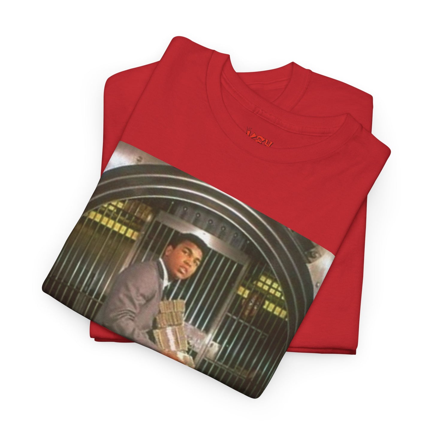 Ali Money Vault Graphic Tee — Vintage Heist Money Pile T-Shirt