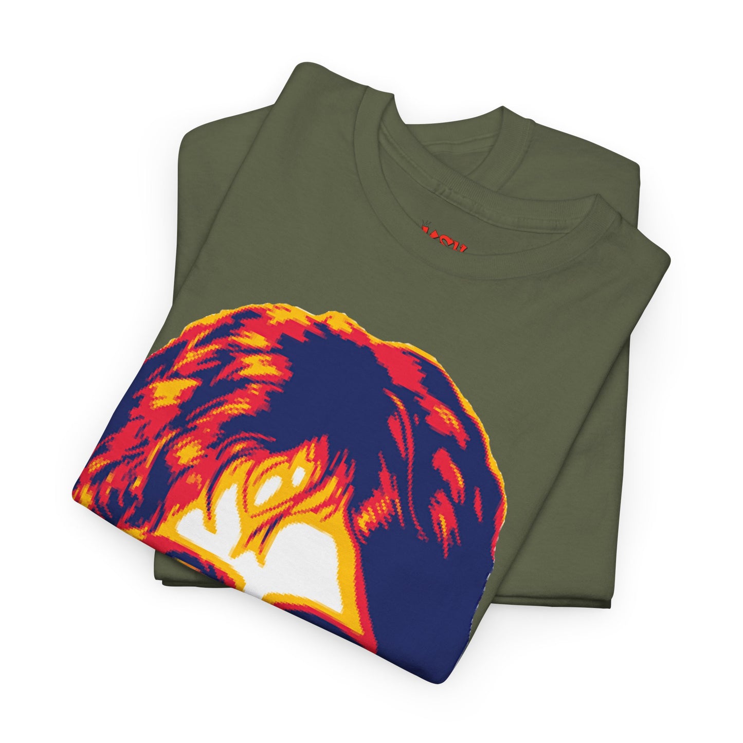 John Graphic Portrait Tee — Retro Psychedelic Face Design