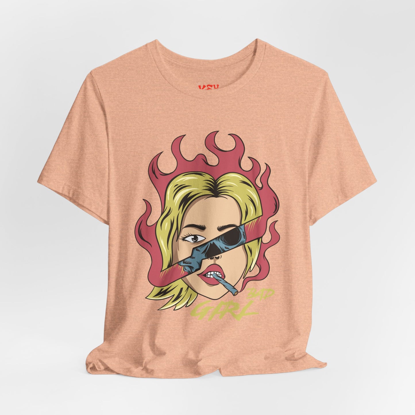 Bad Girl Pop Art Tee — Retro Flaming Blonde Graphic T-Shirt