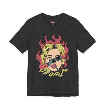 Bad Girl Pop Art Tee — Retro Flaming Blonde Graphic T-Shirt