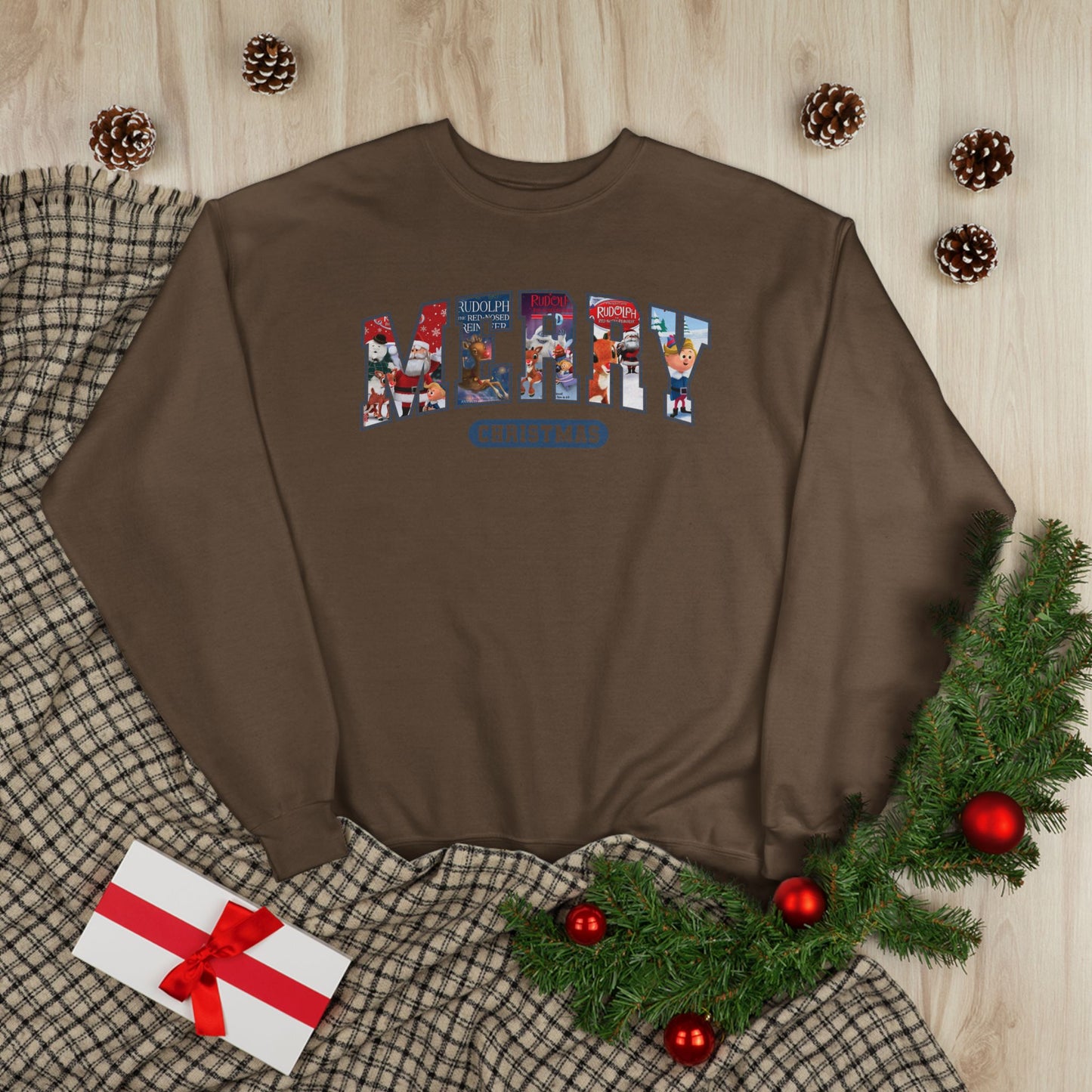 Merry Christmas Crewneck Sweatshirt — Festive Holiday Graphic Pullover