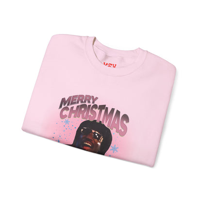 Pinky Christmas Crewneck Sweatshirt — "Merry Christmas Nukka!" Retro Holiday Graphic