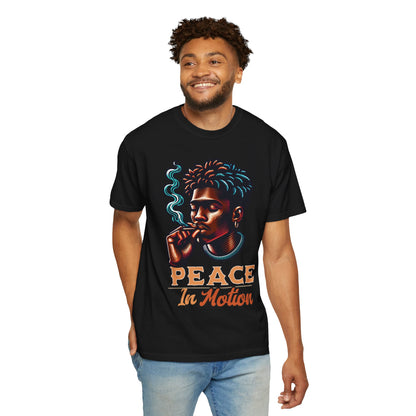 Peace In Motion T‑Shirt — Retro Smoking Portrait Graphic Tee