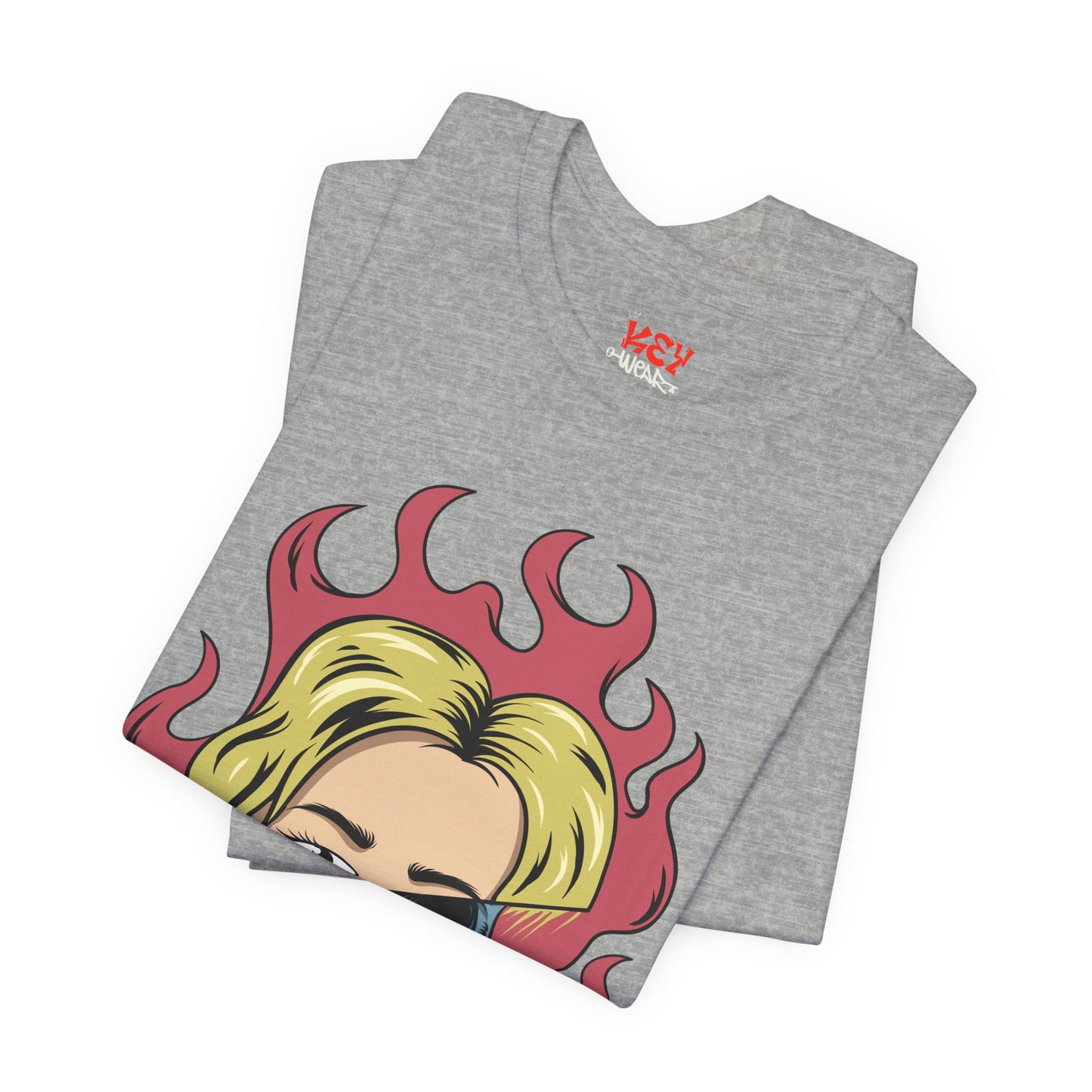 Bad Girl Pop Art Tee — Retro Flaming Blonde Graphic T-Shirt