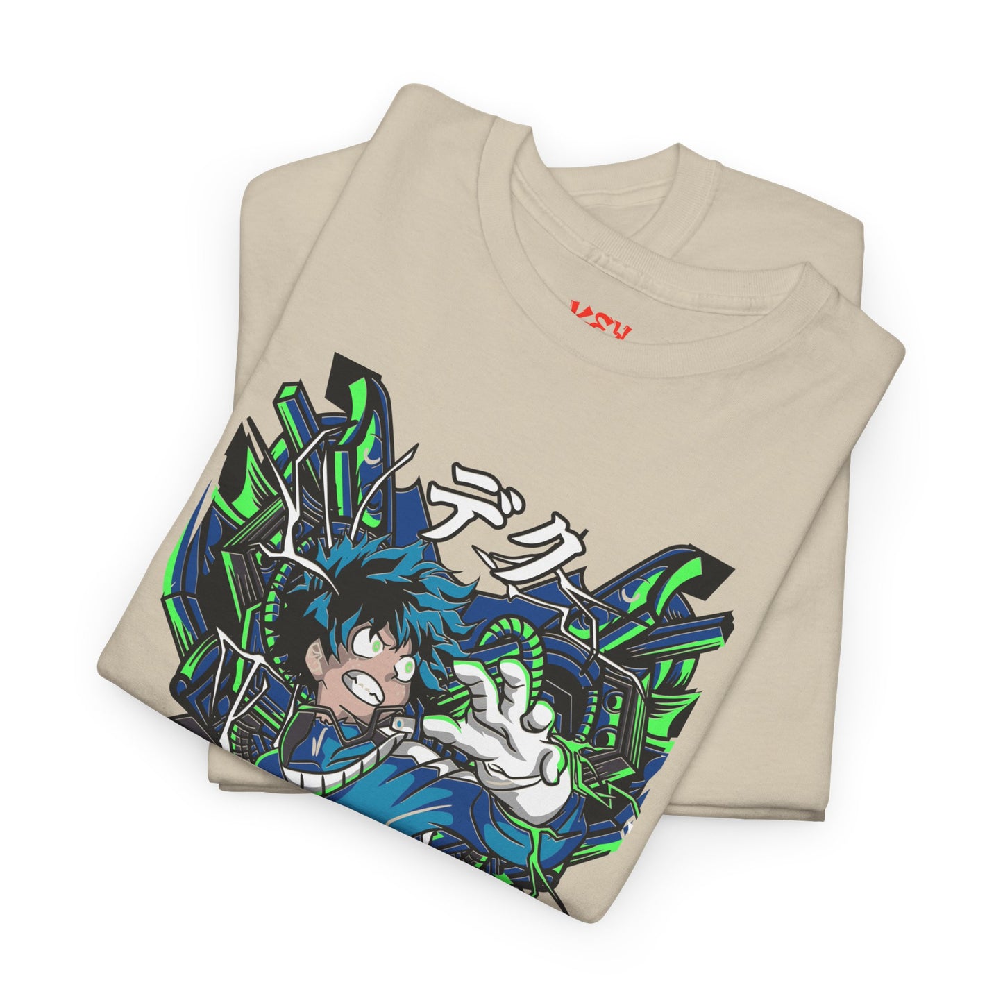 Deku Anime Mecha Pilot T-Shirt — Neon Japanese Text Design