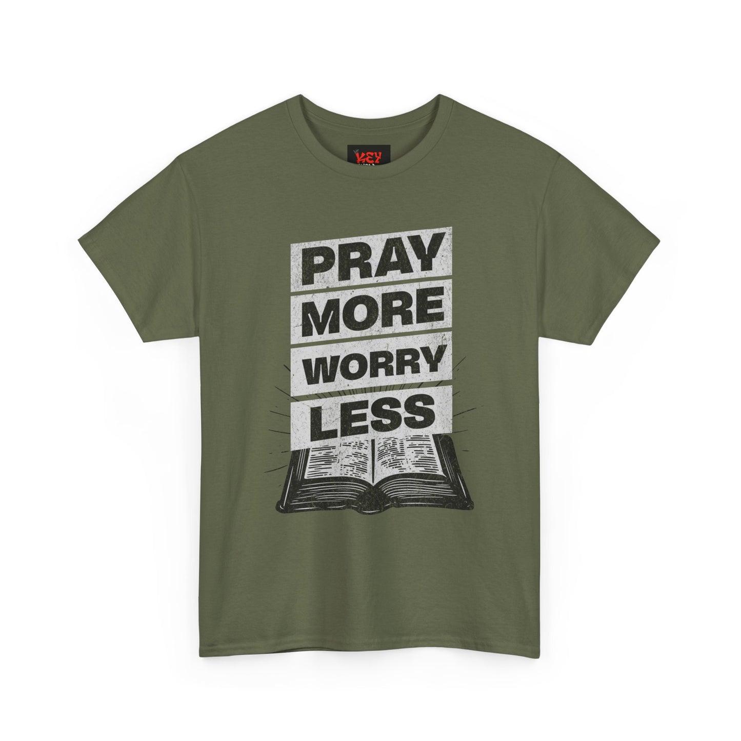 Pray More Worry Less T-Shirt — Inspirational Christian Tee with Bible Graphic