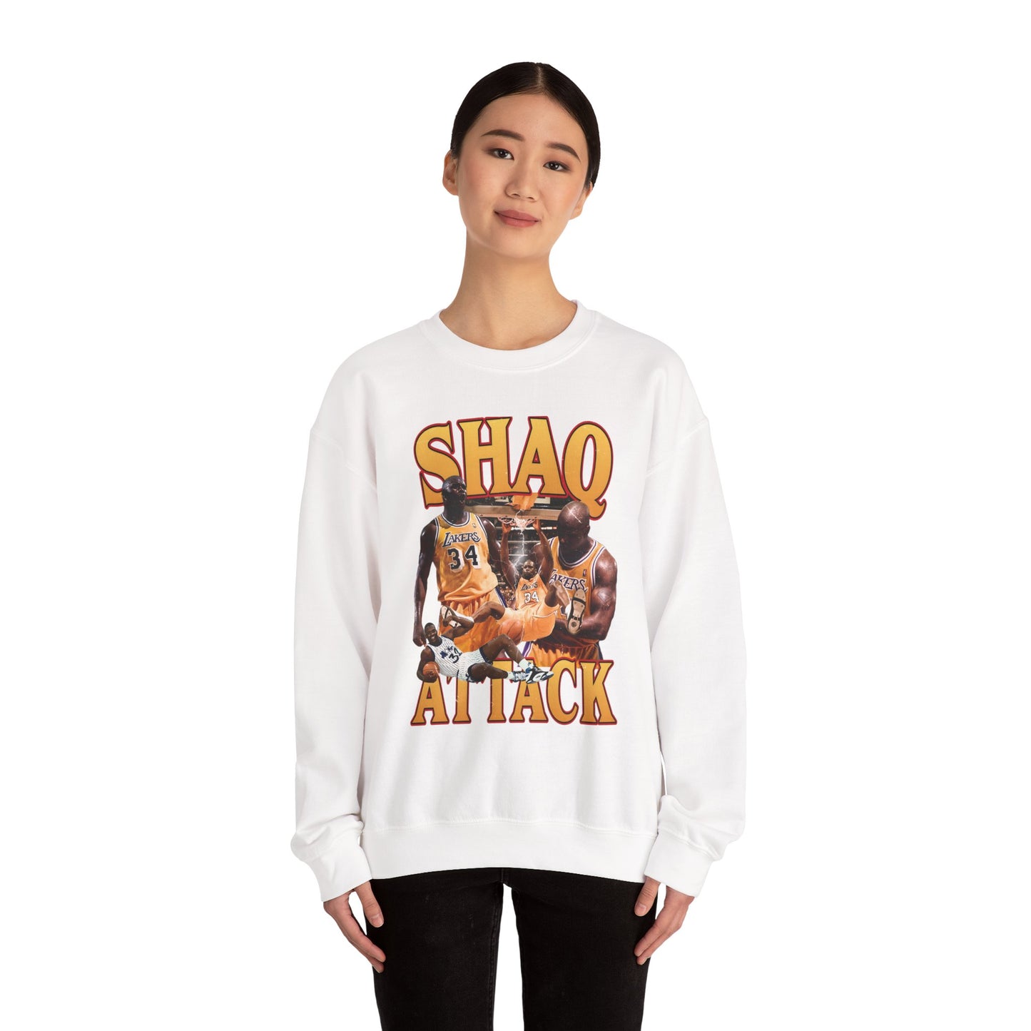 Shaq Attack Crewneck Sweatshirt, Basketball Apparel, Unisex Streetwear, Sports Fan Gift, Cozy Layering Essentials