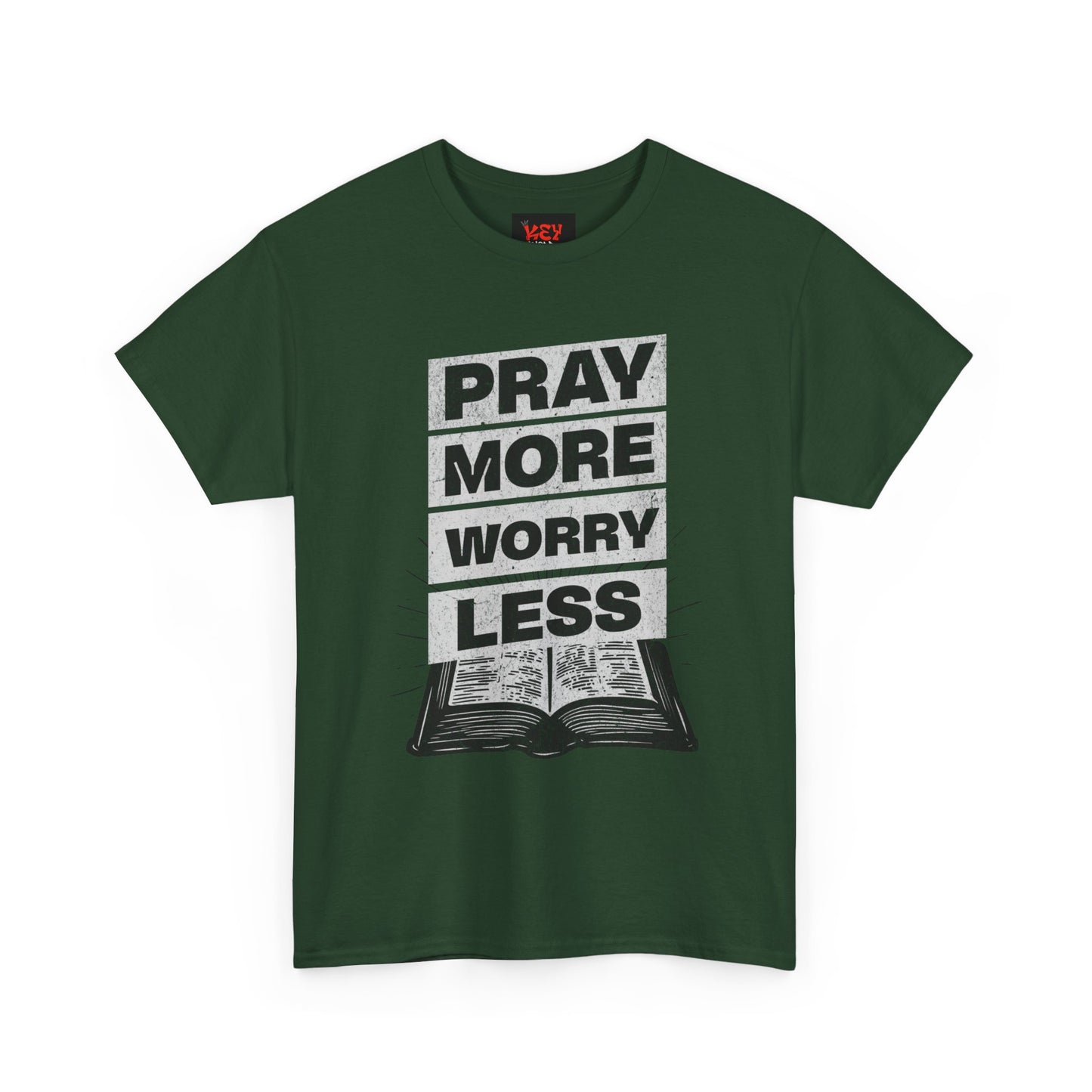 Pray More Worry Less T-Shirt — Inspirational Christian Tee with Bible Graphic
