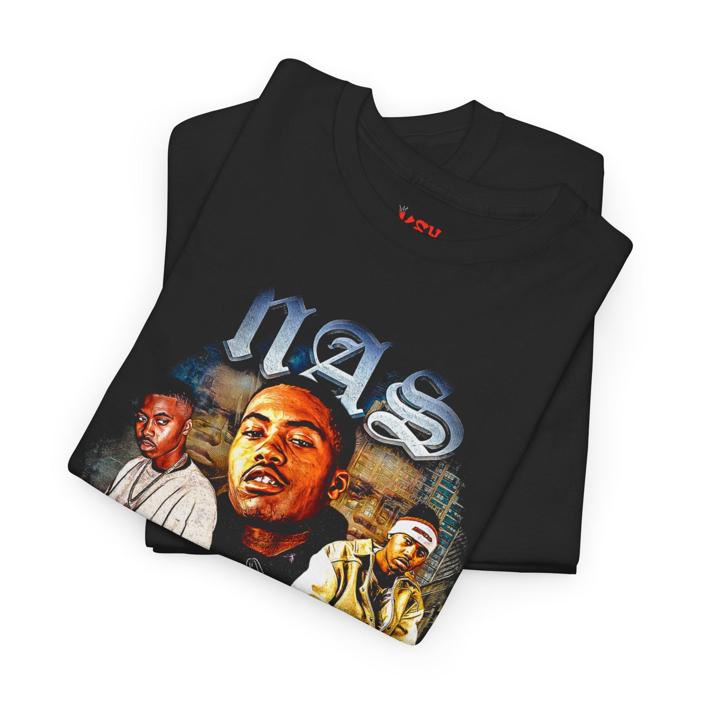 Nas Graphic Tee  Vintage Hip Hop Portrait Collage