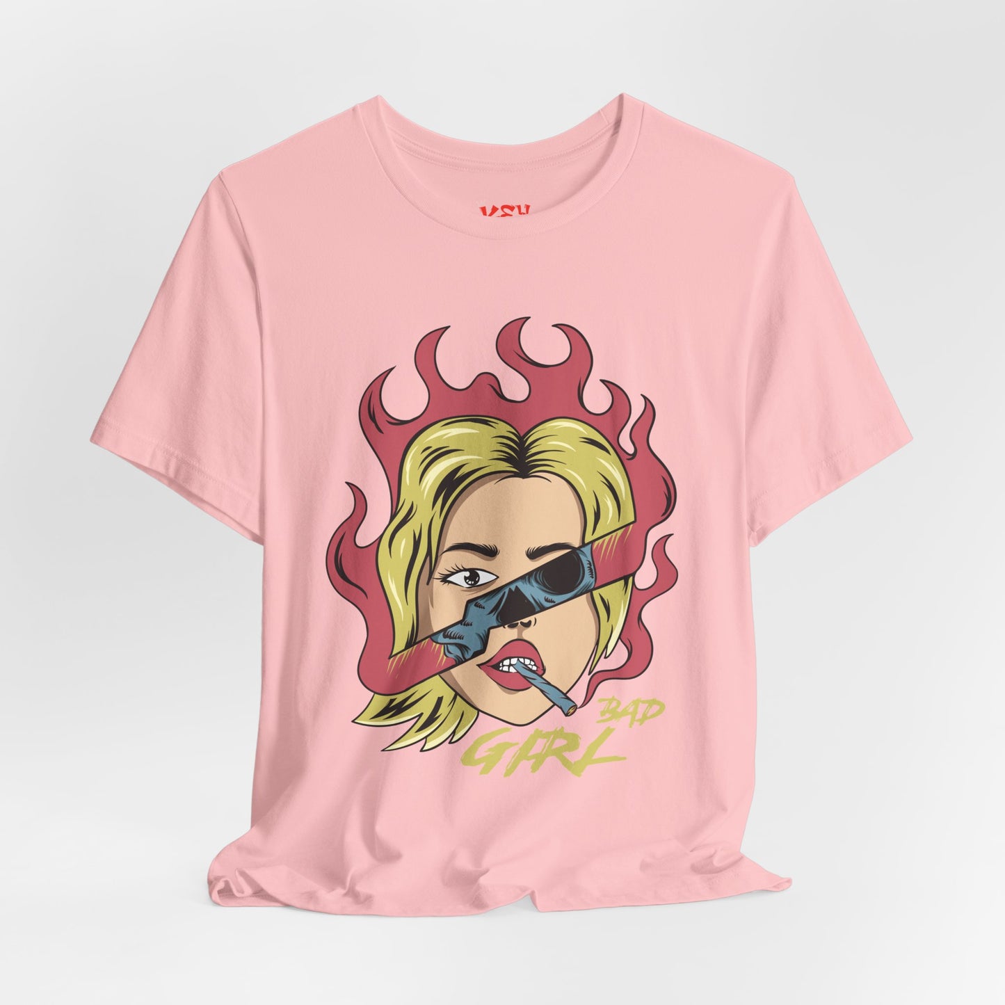 Bad Girl Pop Art Tee — Retro Flaming Blonde Graphic T-Shirt