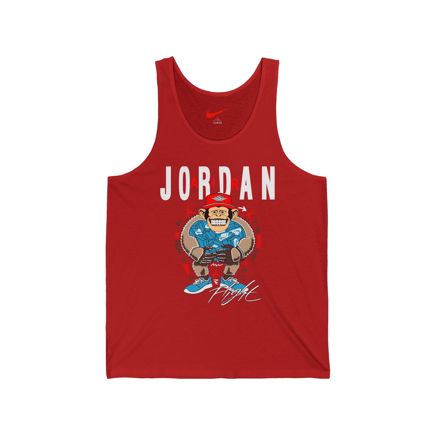 Jordan Monkey Player Tank Top — Retro Basketball Graphic Jersey Tank