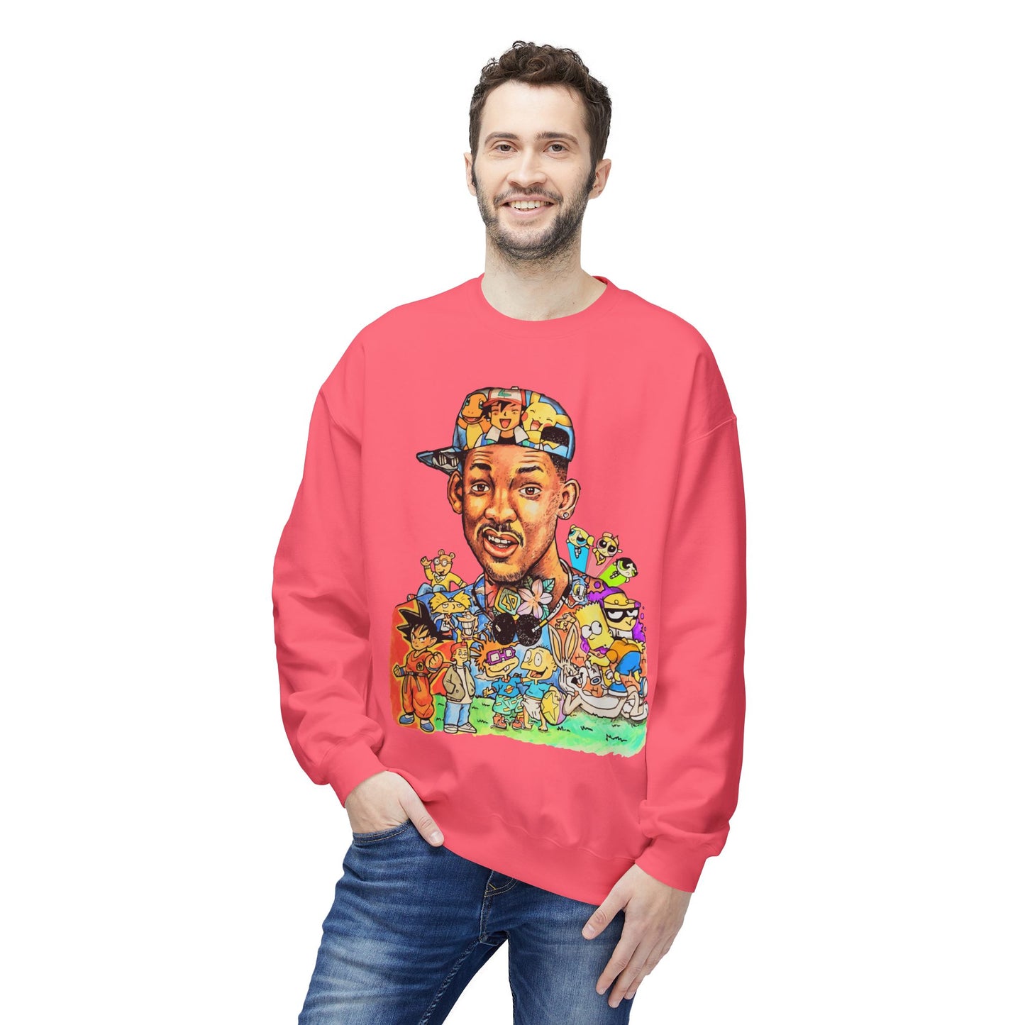 Retro ’90s Cartoon Portrait Crewneck Sweatshirt