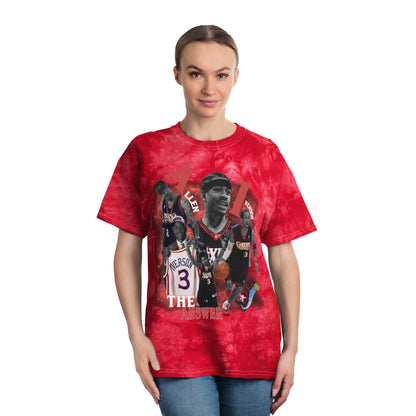 Allen Iverson Red Tie-Dye Tee, Basketball Inspired Graphic Shirt, Casual Summer Wear, Unisex Gift for Sports Fans, Perfect for Game Days & Parties